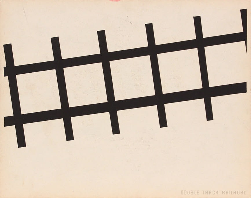 Philip Pearlstein, Double Track Railroad (Front), 1943-44