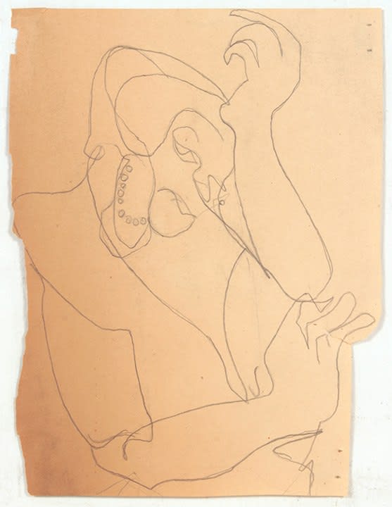 Philip Pearlstein, Untitled (Lady with Pearls Holding Head), 1946-49