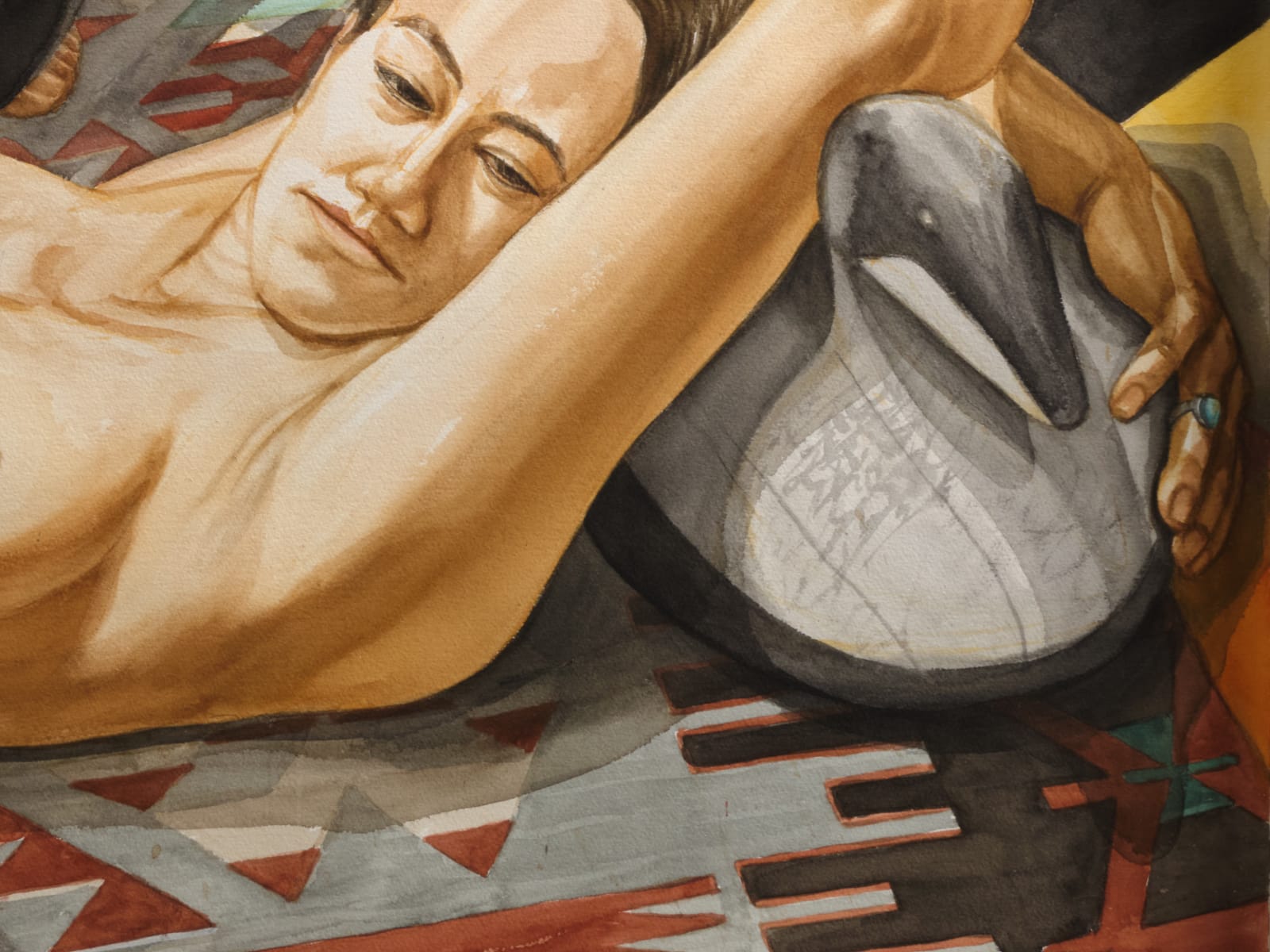 Philip Pearlstein, Two Models with Four Geese Decoys, 1993