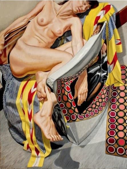 Philip Pearlstein, Model with Chrome Chair and Dotted Felt Rug, 2009