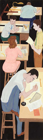 Philip Pearlstein, Graphic Designers at Work, 1946-49