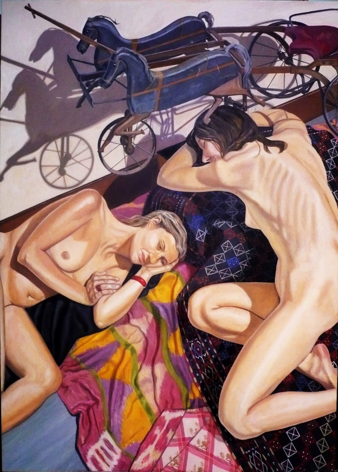Philip Pearlstein, Two Models with Chariot, 2007