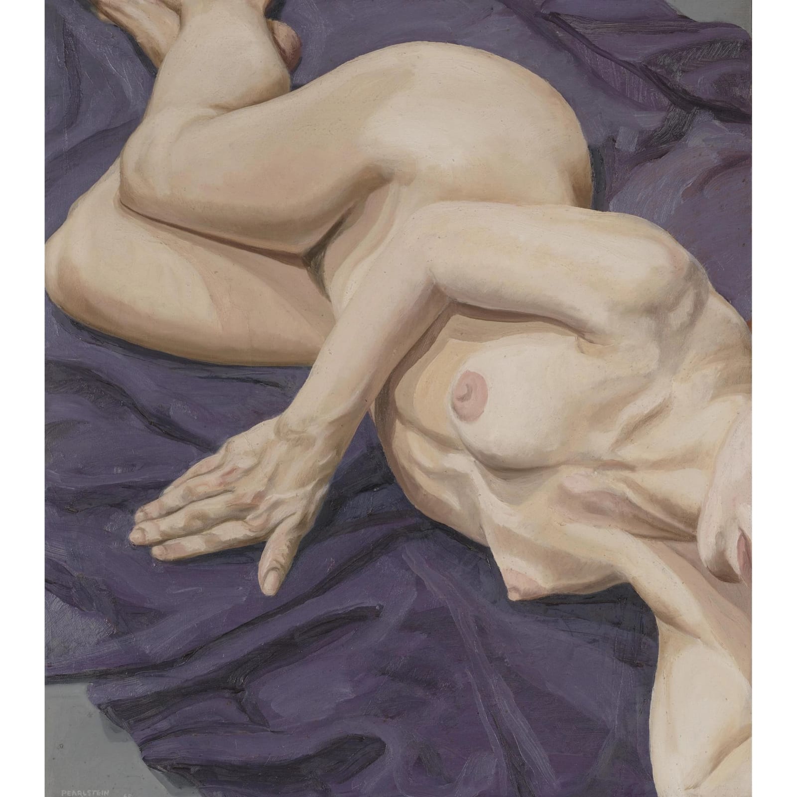 Philip Pearlstein, Nude on Purple Drape, 1965