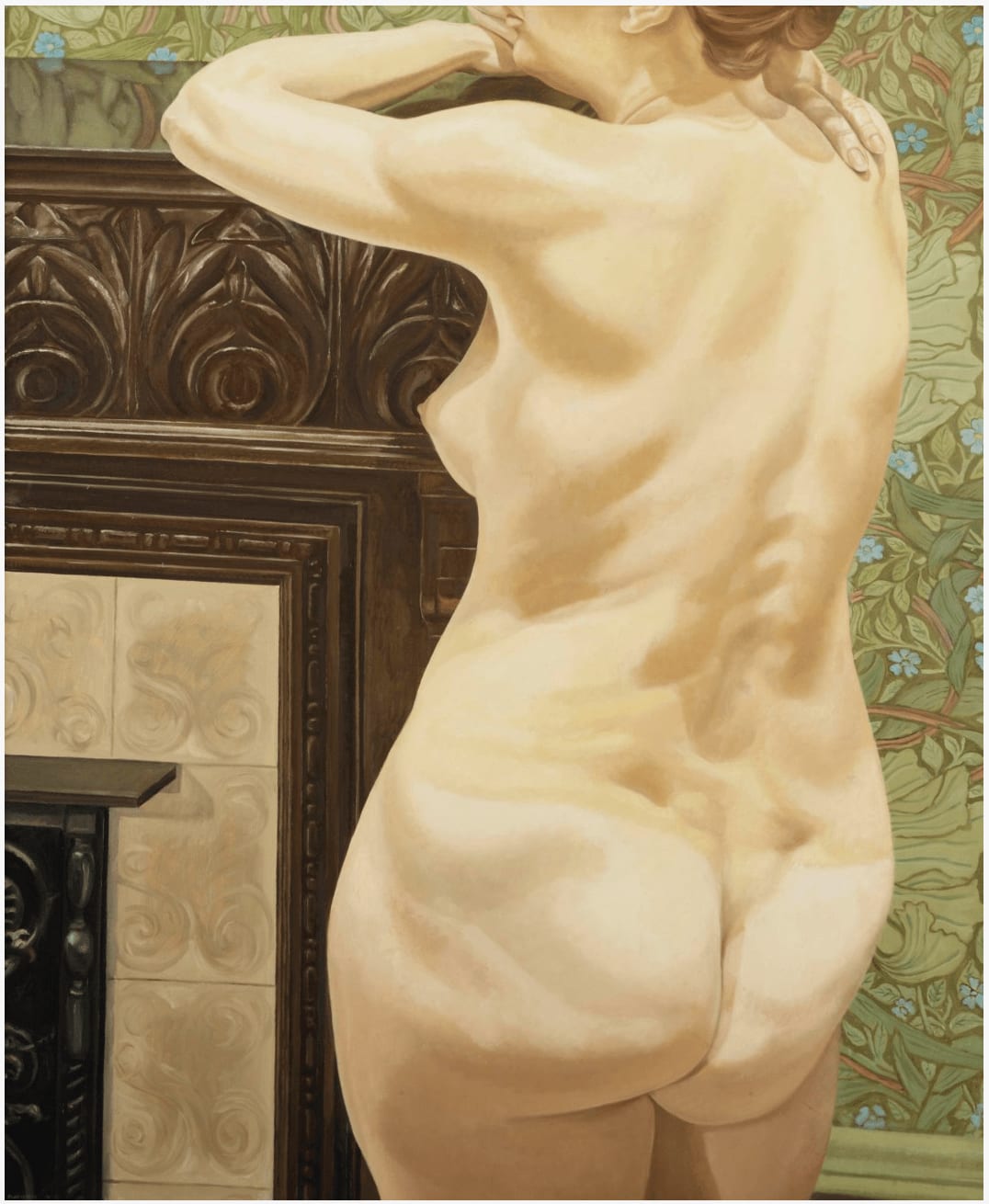Philip Pearlstein, Female Model Leaning on Mantel, 1974