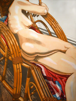 Philip Pearlstein, Nude on Bamboo, 1984