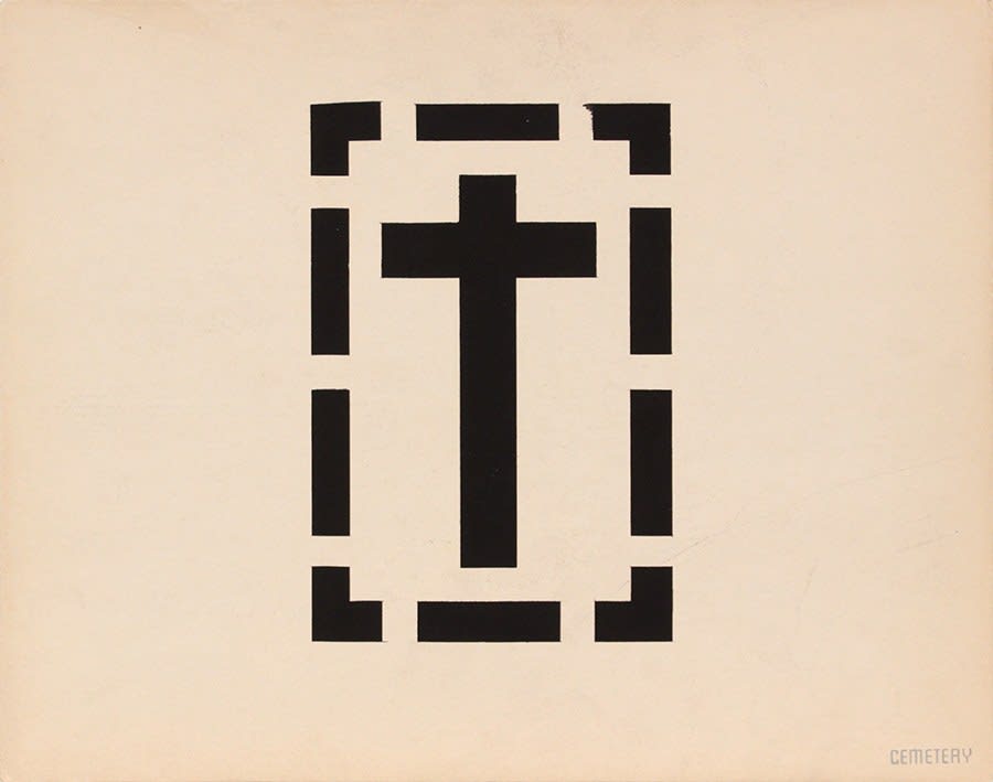 Philip Pearlstein, Cemetary (Back), 1943-44