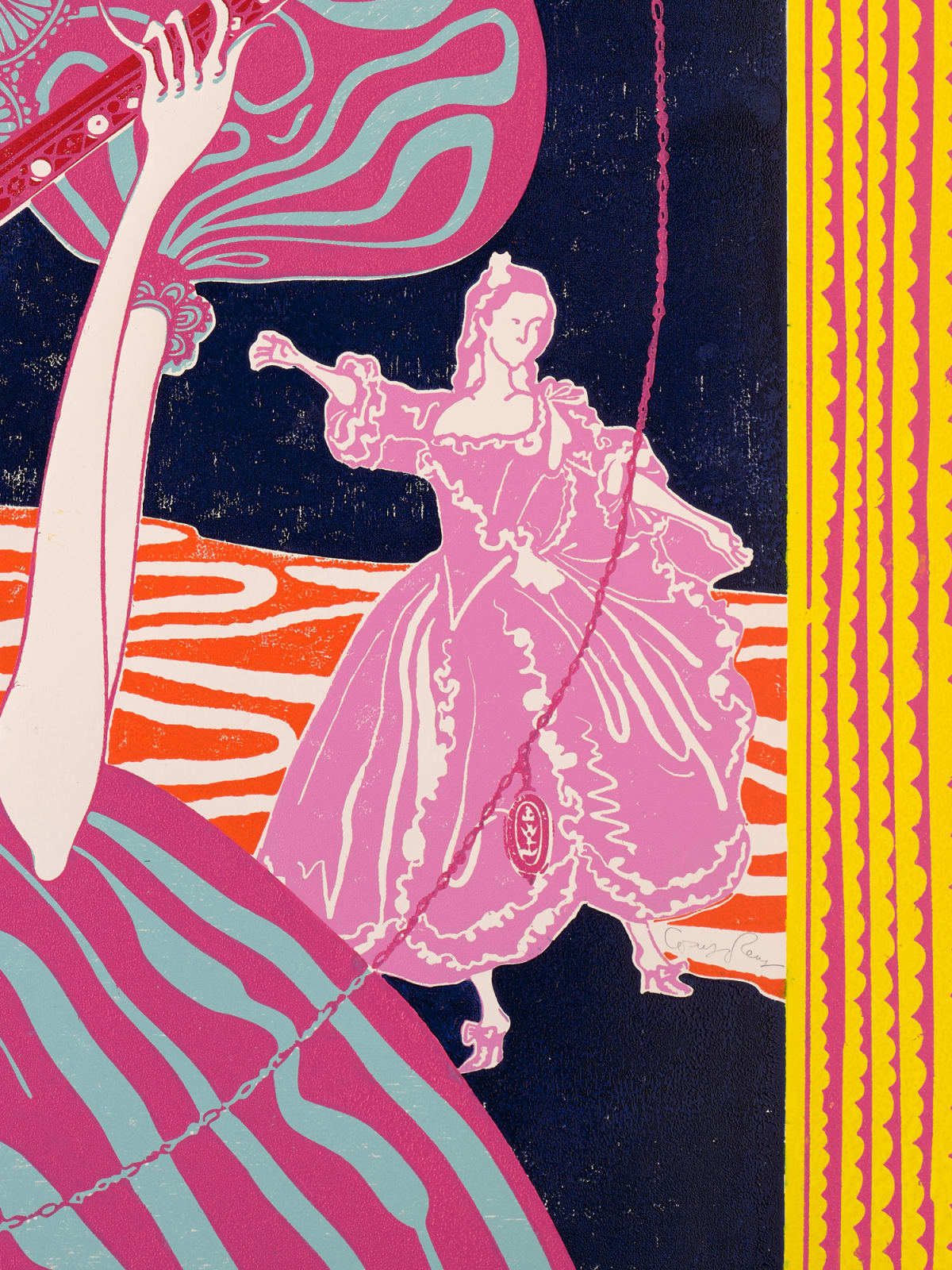 Grayson Perry, The Honourable Millicent Wallace (orange/pink), 2025