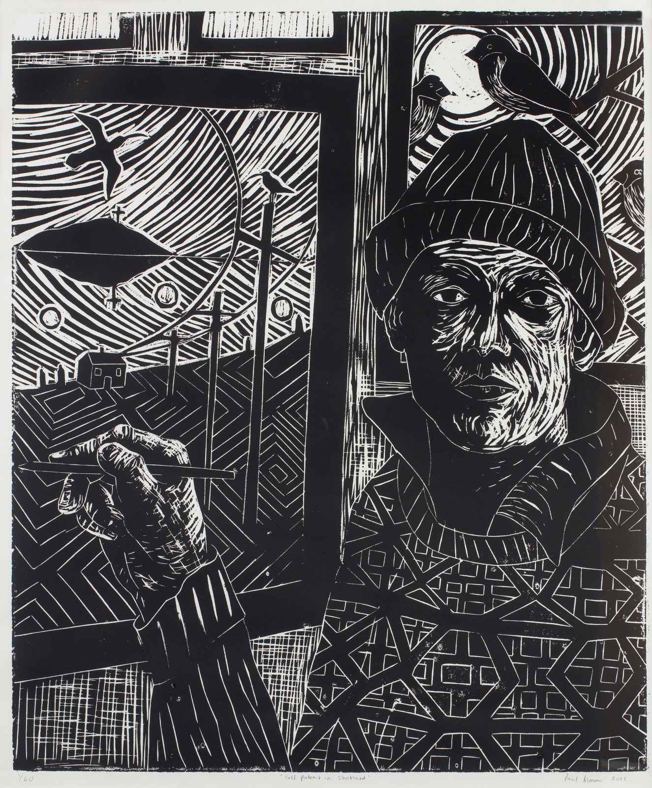 Paul Bloomer, Self-Portrait in Shetland, 2015
