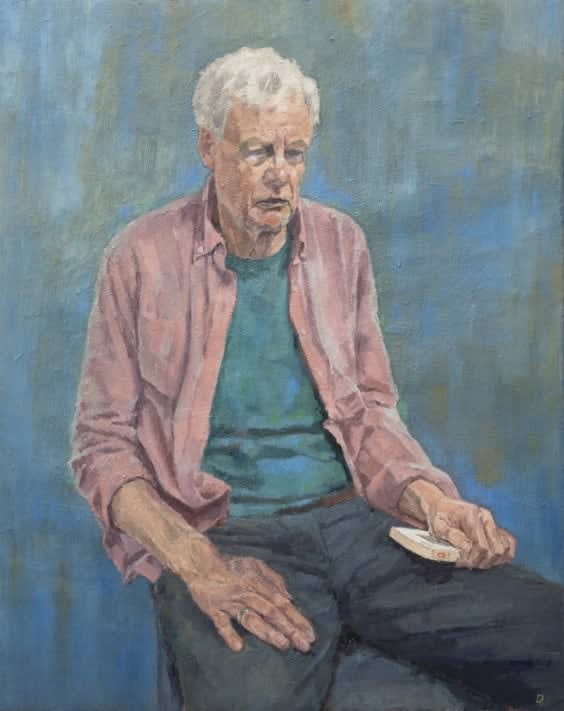 David Weekes, Self Portrait in a Pink Shirt, 2023
