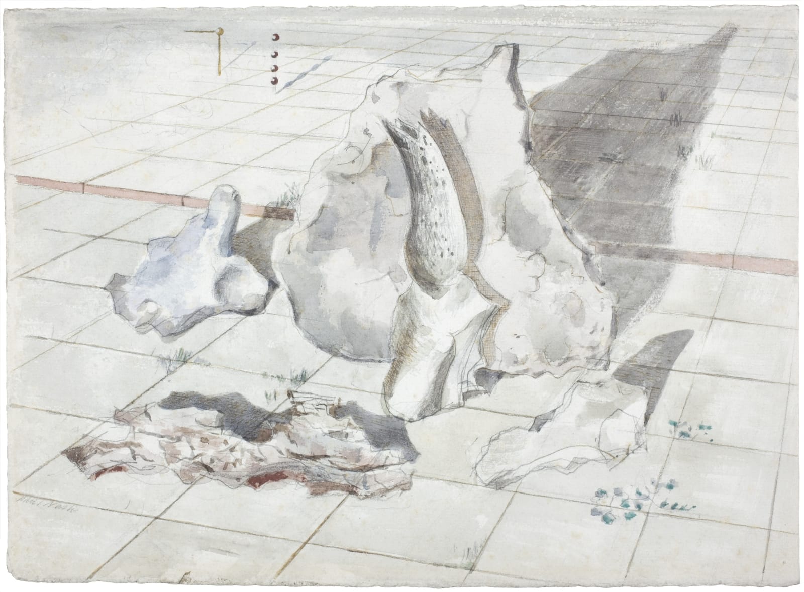 Paul Nash, Study for Landscape of Bleached Objects, 1934