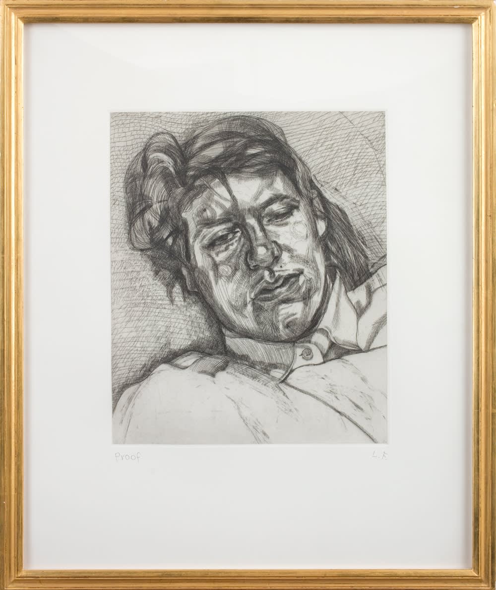 etching portrait by Lucian Freud