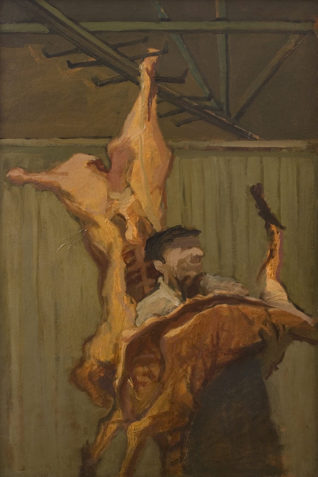 Edward Middleditch, Butcher Meat Porter Carrying a Carcass, 1952