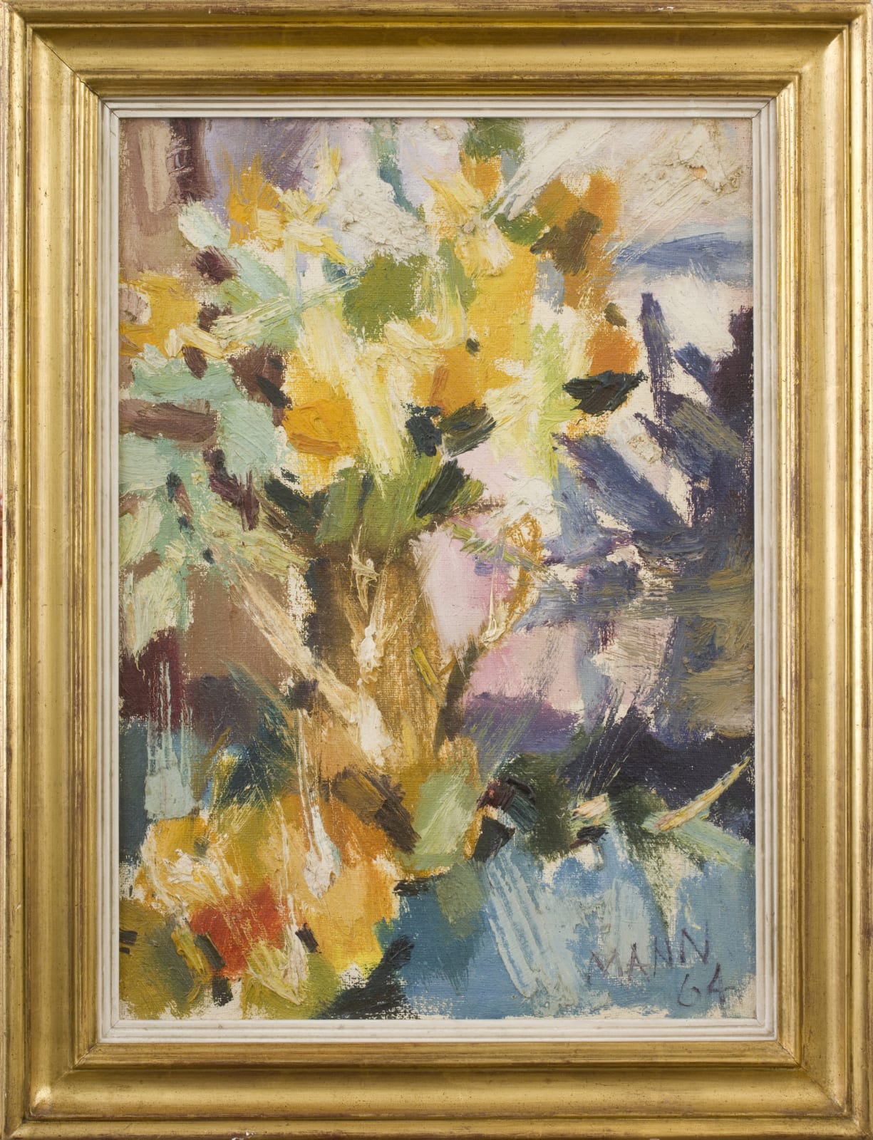 Cyril Mann, Daffodils in a Brass Jug, 1964