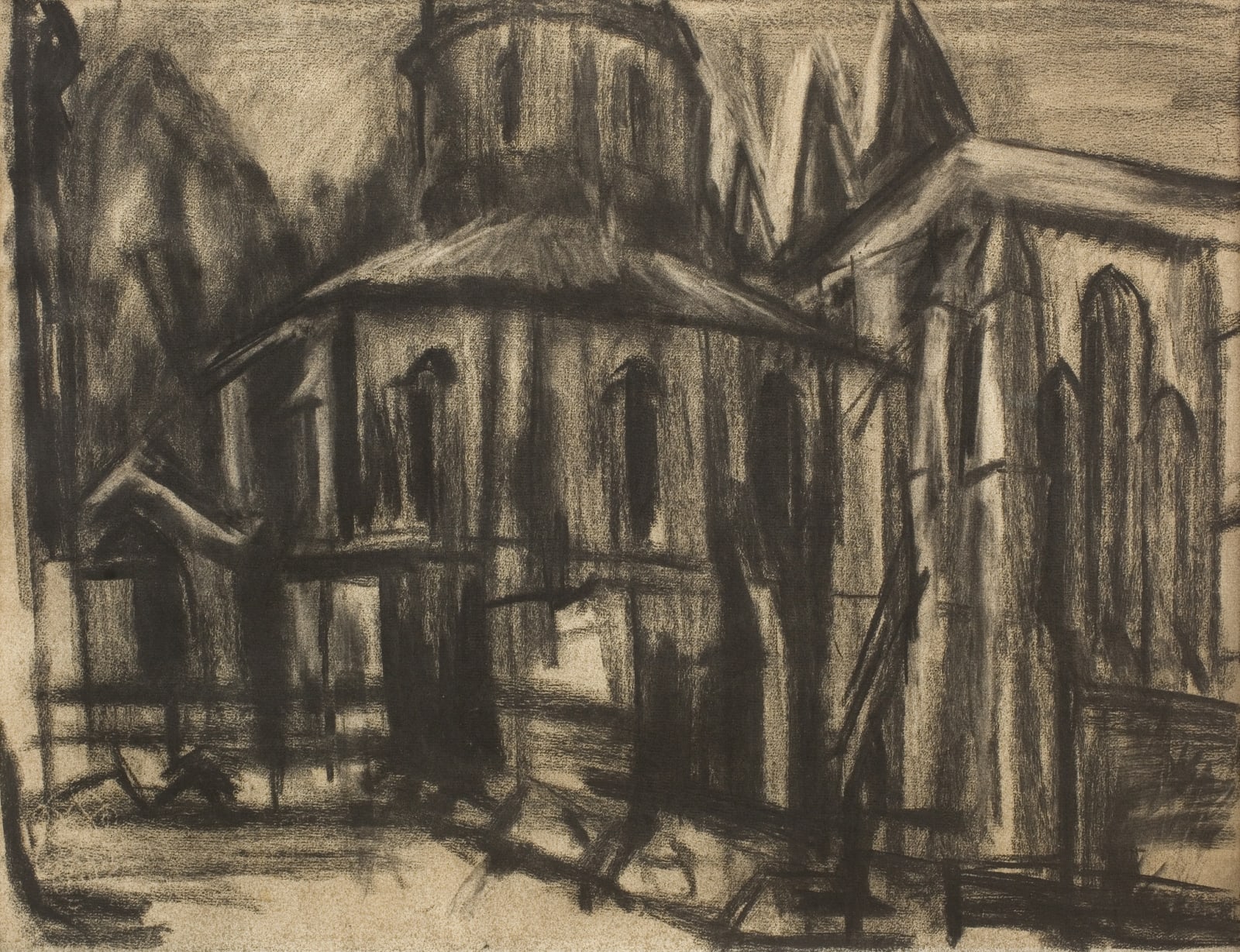 David Bomberg, The Round Church, Middle Temple, 1944