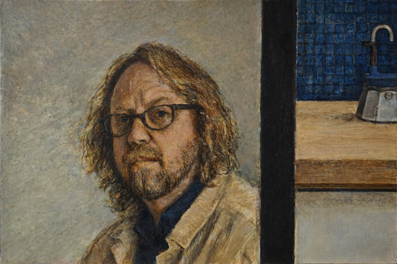Martin Brown, Self Portrait with Blue Moka, 2022