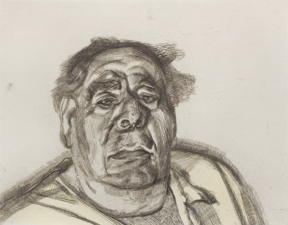 etching portrait by Lucian Freud