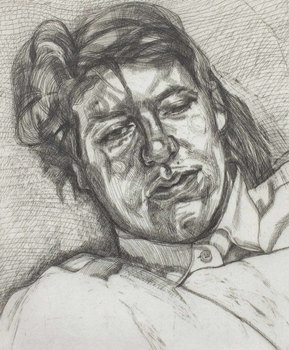 etching portrait by Lucian Freud