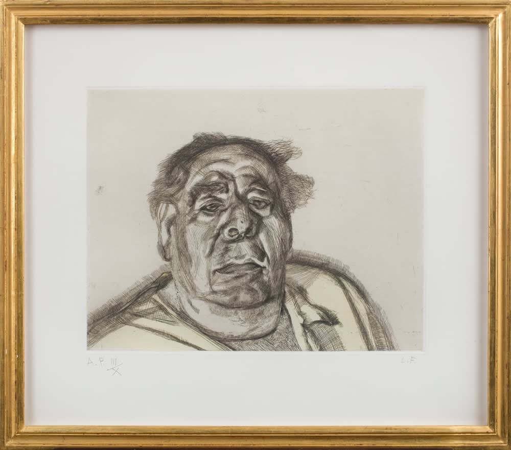 etching portrait by Lucian Freud