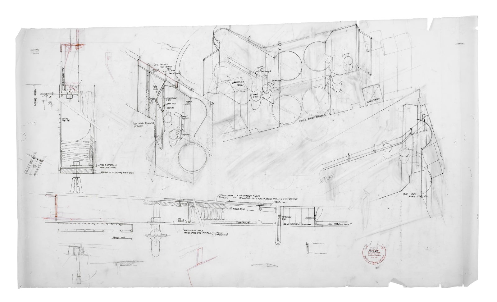 Peter Salter, Preliminary design proposal for bathroom screens (1:25 and full-size), 2008