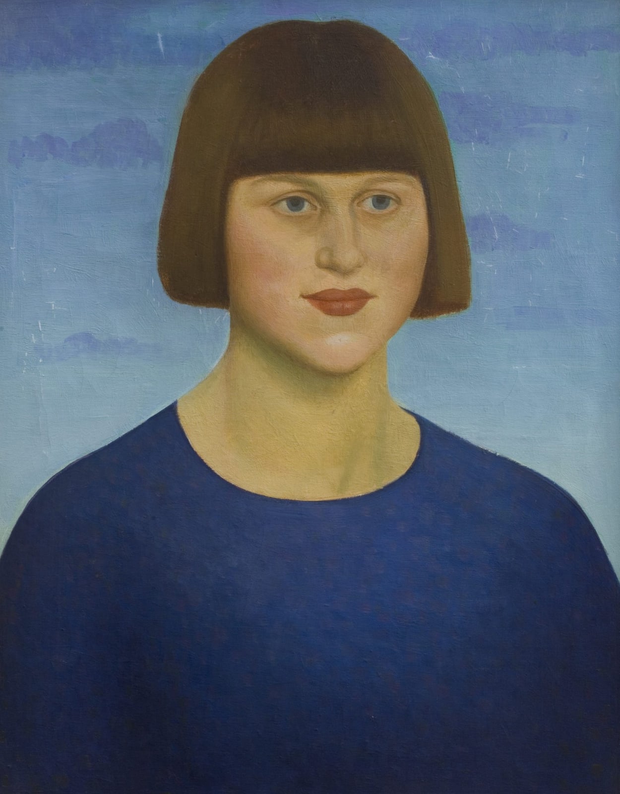 Mark Gertler, Portrait of a Girl Wearing a Blue Jersey (Dora Carrington), 1912