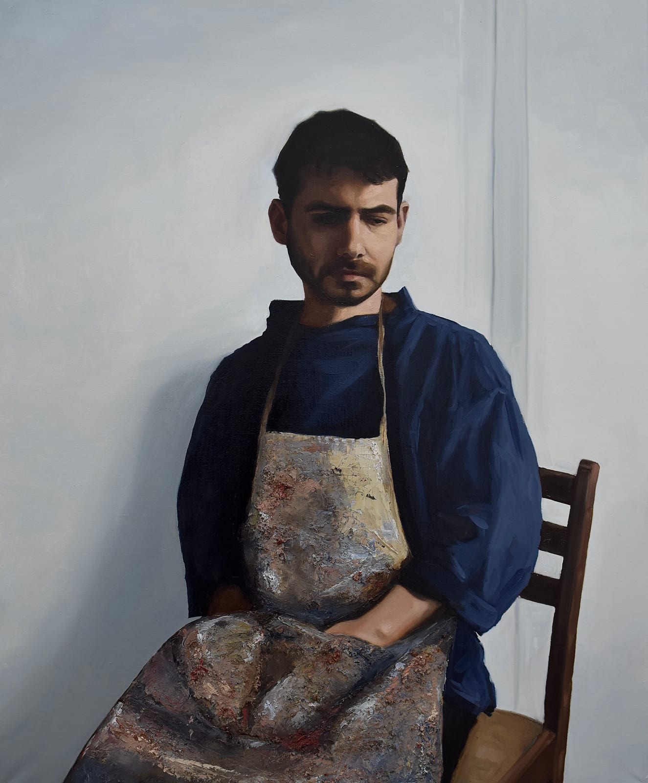 Emilio Bartolome Martin, Self-portrait in studio attire, 2023