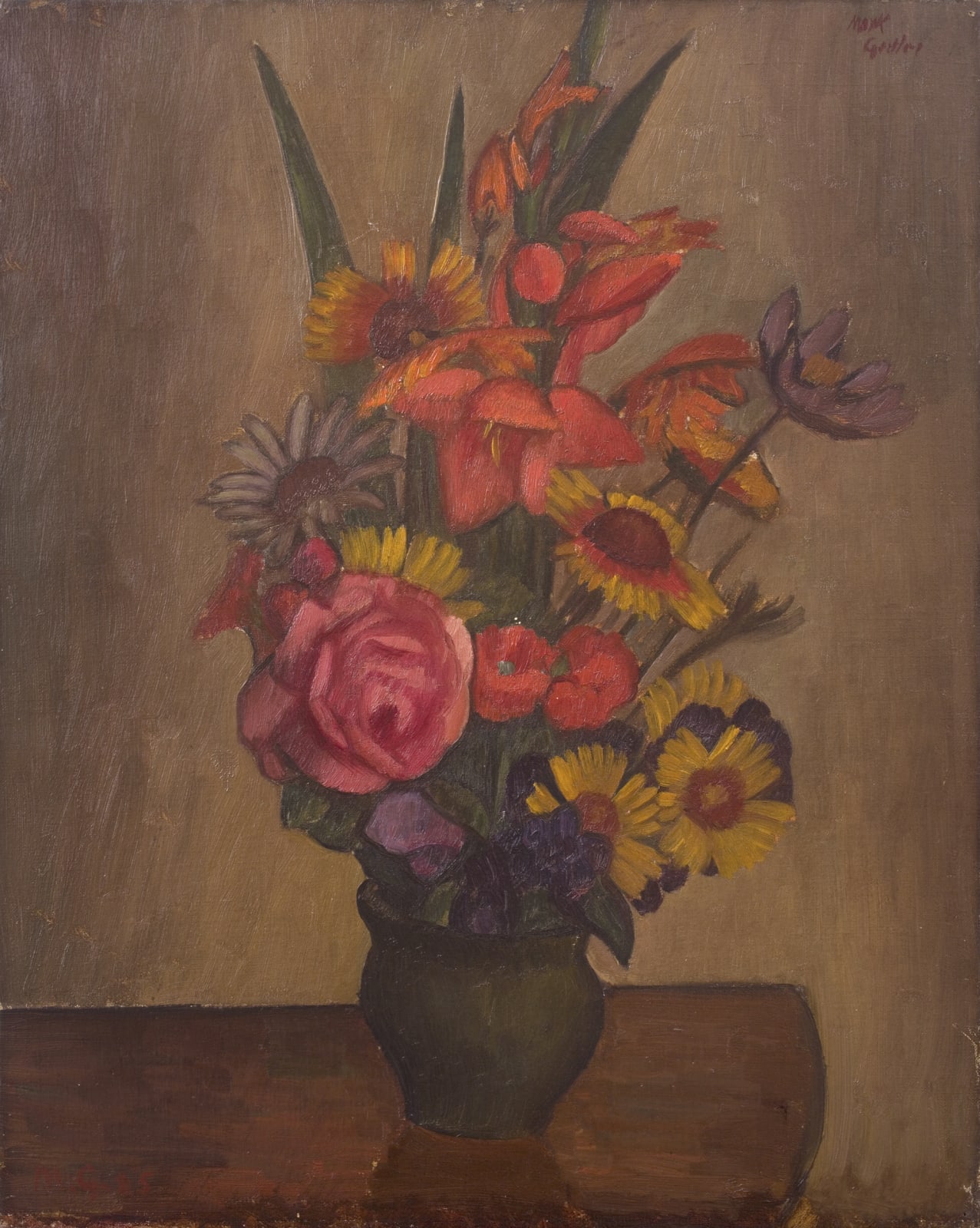 Mark Gertler, Still Life, Vase with Flowers, 1925