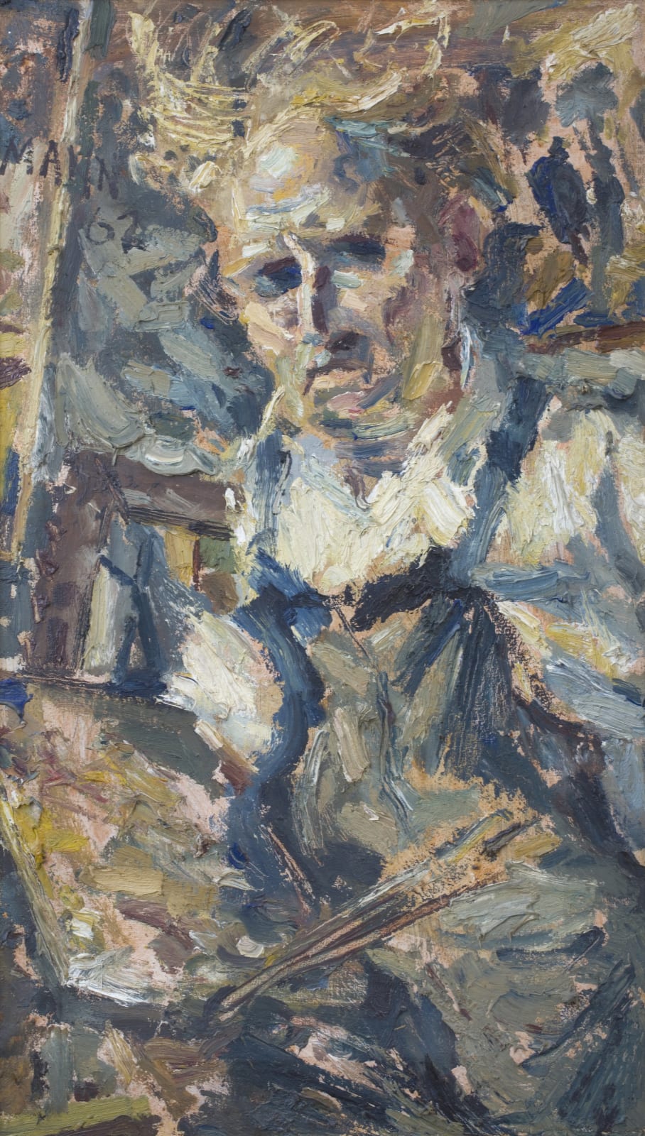 Cyril Mann, Self-Portrait with Palette and Brush, 1962