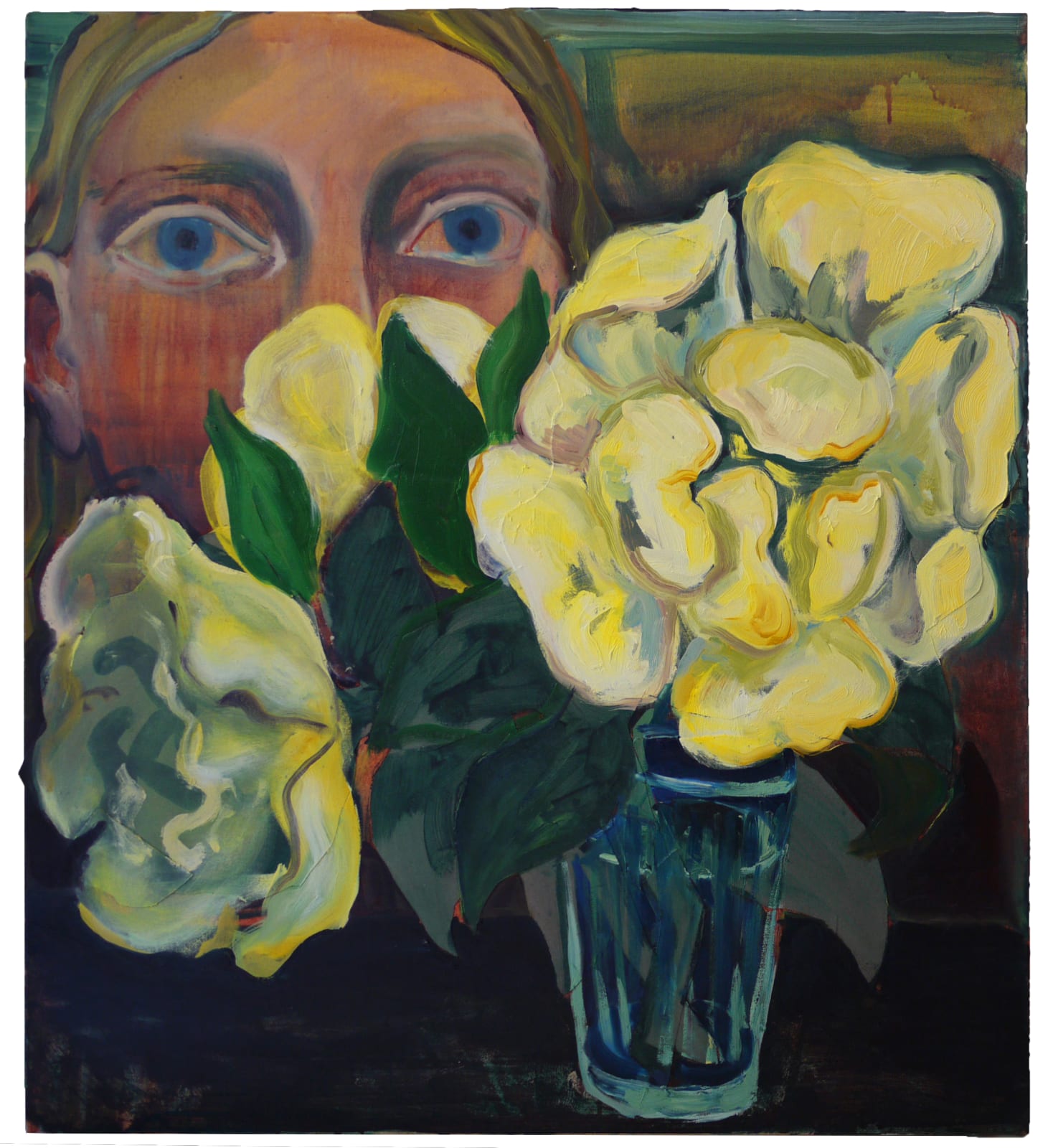 Alice Macdonald, Self Portrait with Yellow Roses