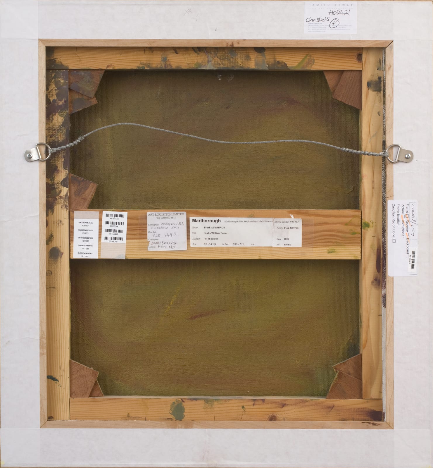 Frank Auerbach, Head of William Feaver, 2008