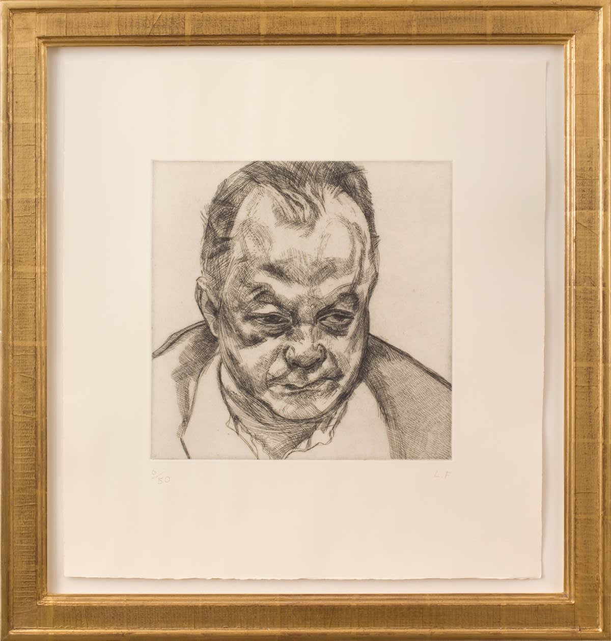 etching portrait by Lucian Freud