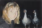 Geraldine Swayne, Self portrait with two gossipy birds, 2019