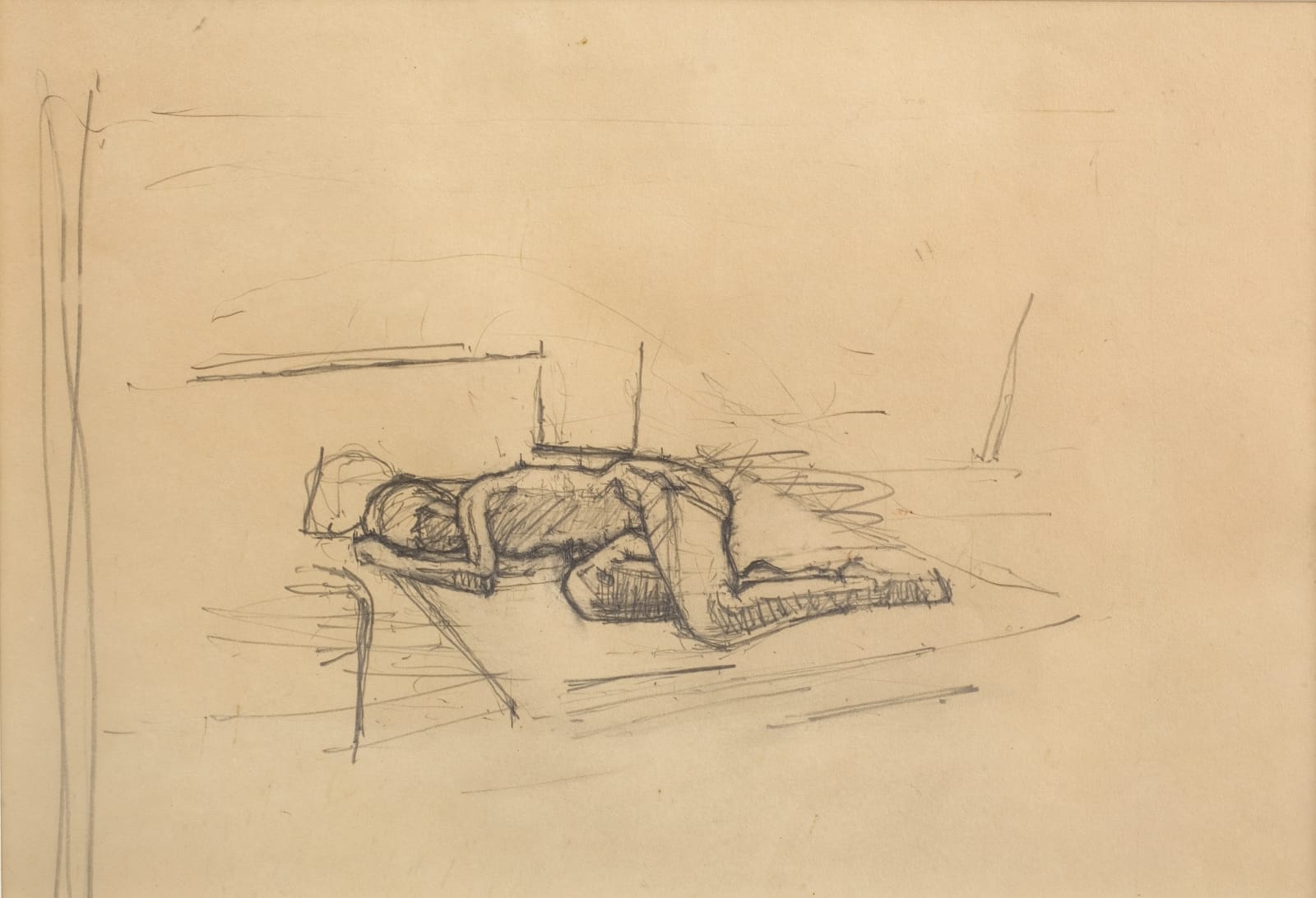 Euan Uglow, Reclining Nude on Mattress