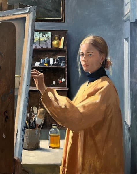 Daisy Sims Hilditch, Self Portrait in Yellow Smock, 2022