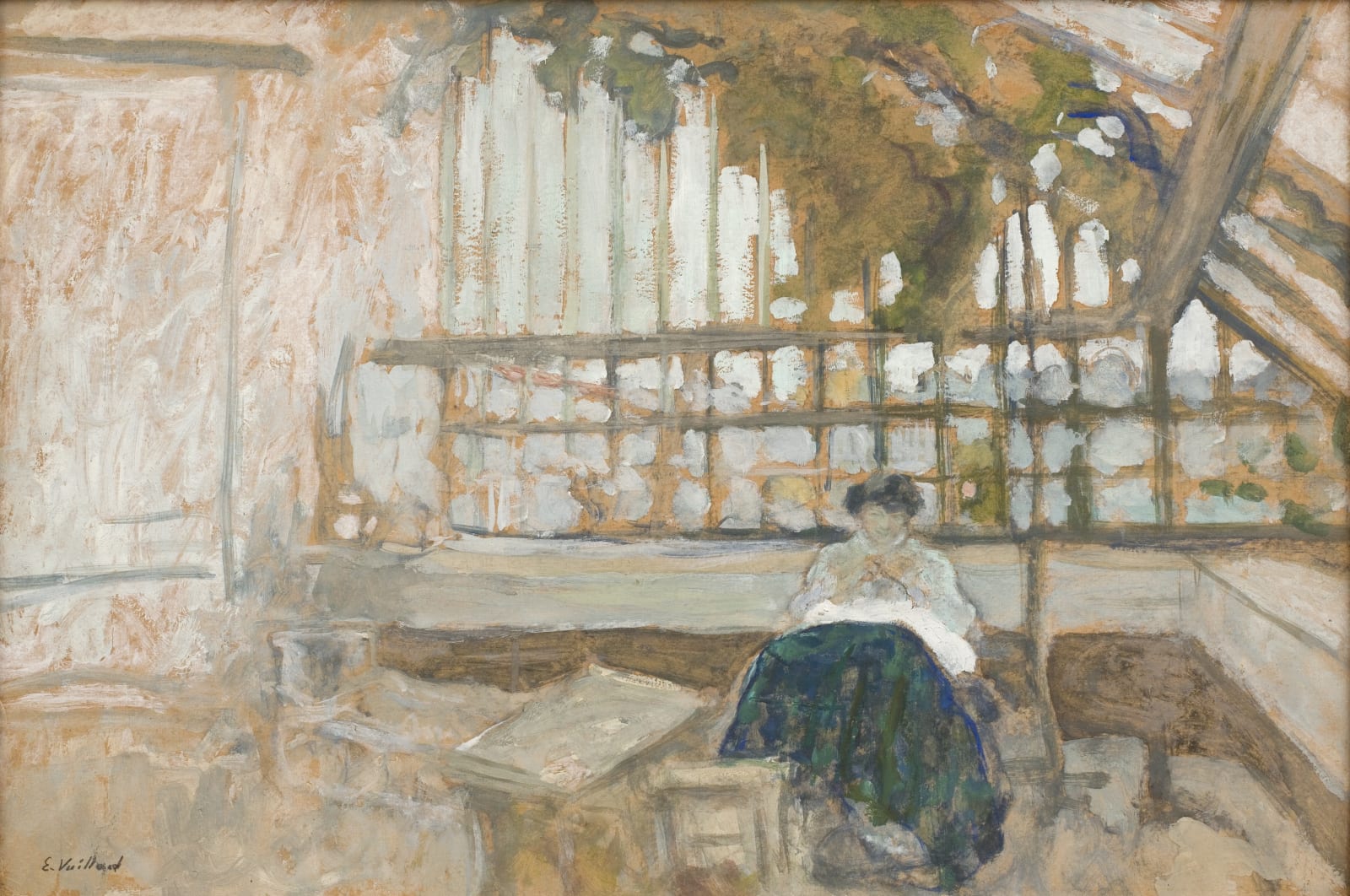 Edouard Vuillard, Marcelle Aron assise dans la serre à Ormesson, 1902