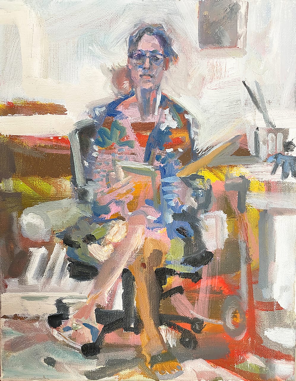 Caryl Hull-Leavitt, Self Portrait in the Studio, 2023