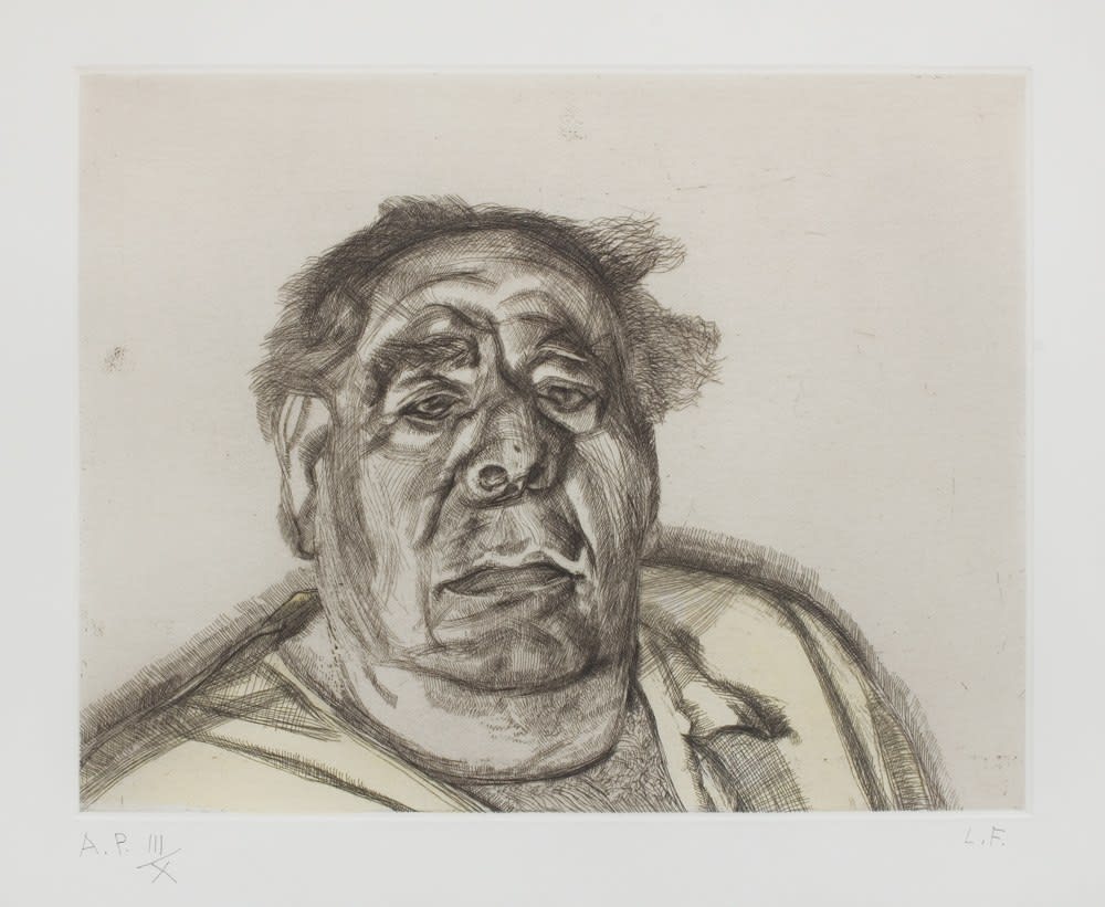 etching portrait by Lucian Freud