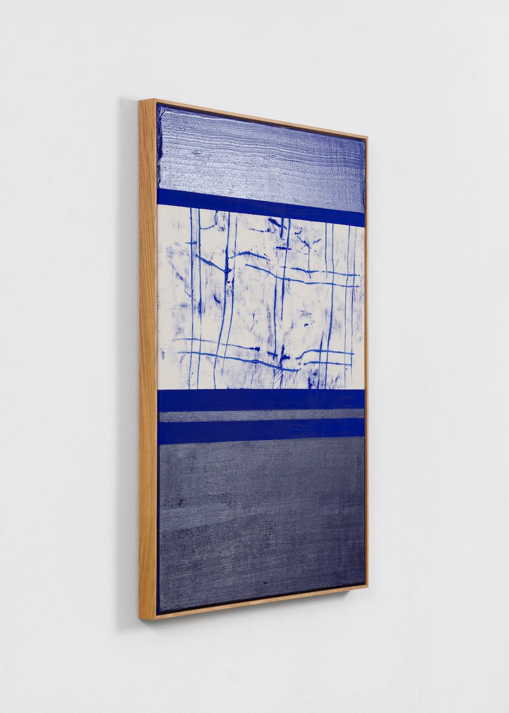 Søren Sejr, Comp. Blue / One Block gel top, double grid, one thin line oilstick, one block oilstick bottom, 2025