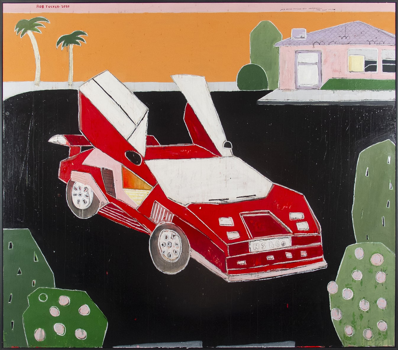 Rob Tucker, A Hockney Hollywood Hills Lamborghini. Dark Night Style, 2020