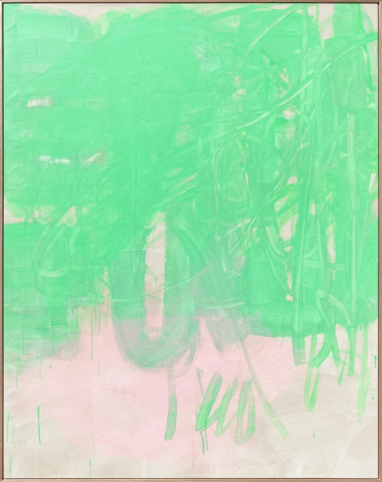 Yvonne Robert, Neon Green, Pink Cloud, 2020
