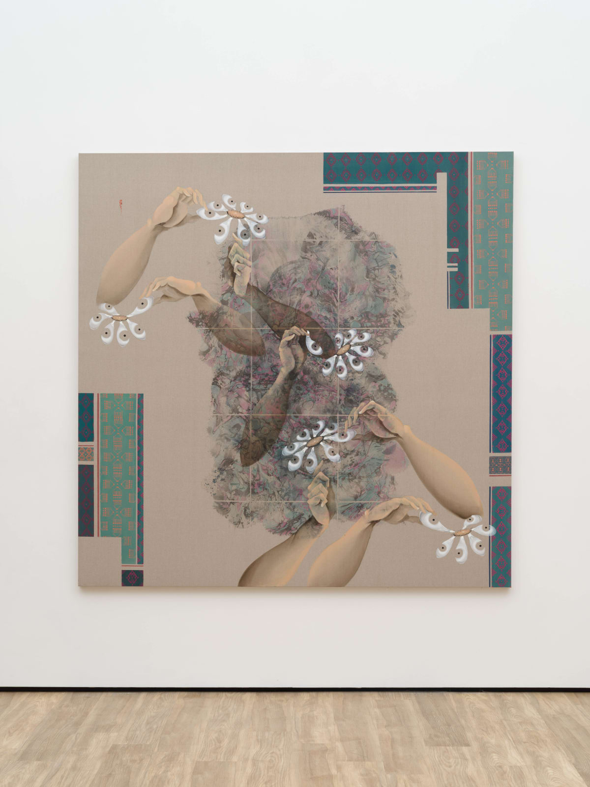 Hayv Kahraman, Eye plants in Blue, 2024