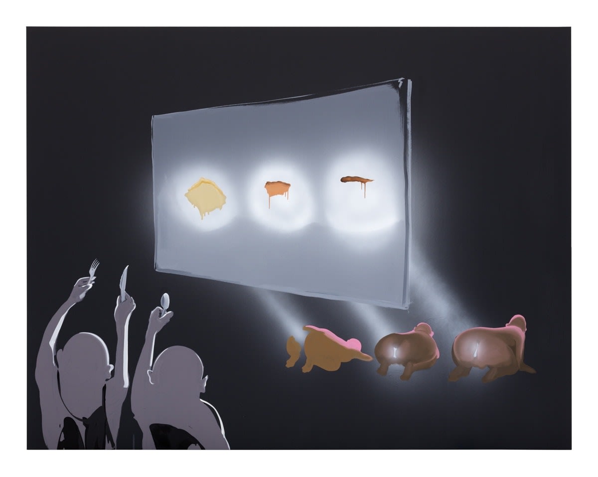 Tala Madani, Triple rear projection, 2016