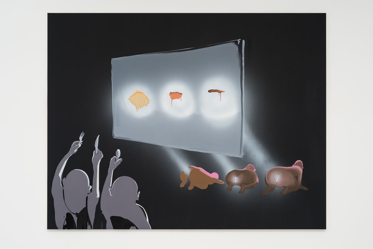 Tala Madani, Triple rear projection, 2016
