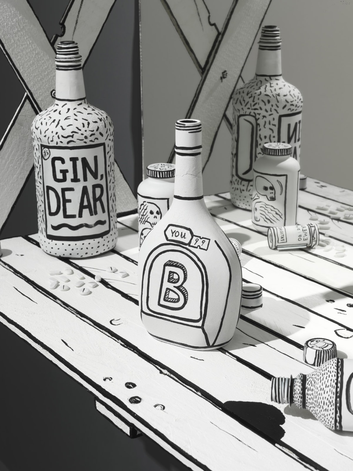 Mary Reid Kelley and Patrick Kelley, Pasiphae's Liquor Cabinet, 2014