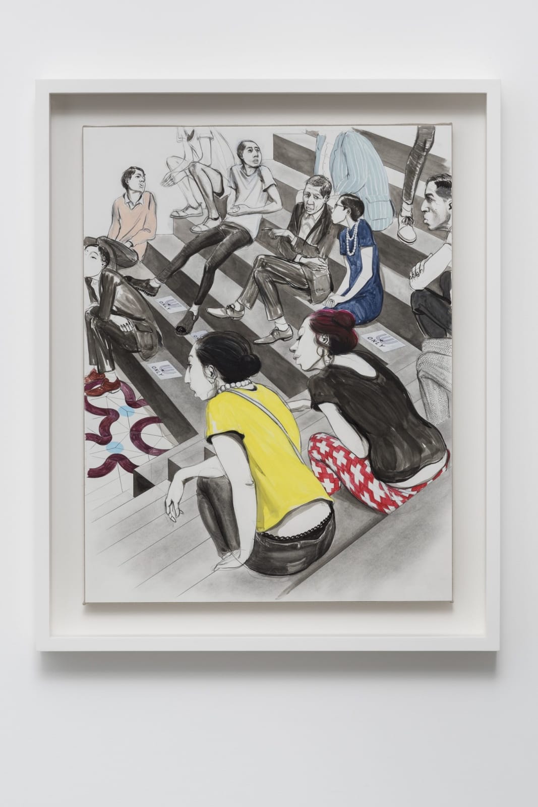 Charles Avery, Untitled (Students on the steps of the Square Gasket), 2016