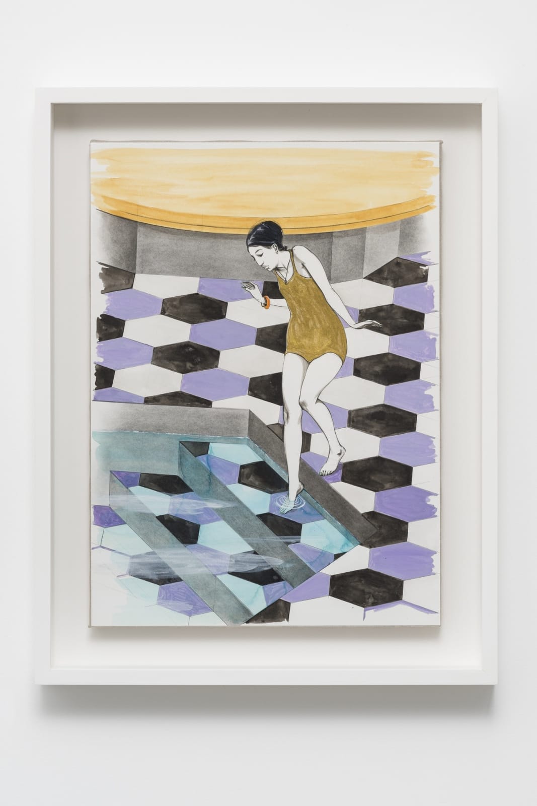 Charles Avery, Untitled (Girl entering pool, Onomatopoeia zoo), 2016