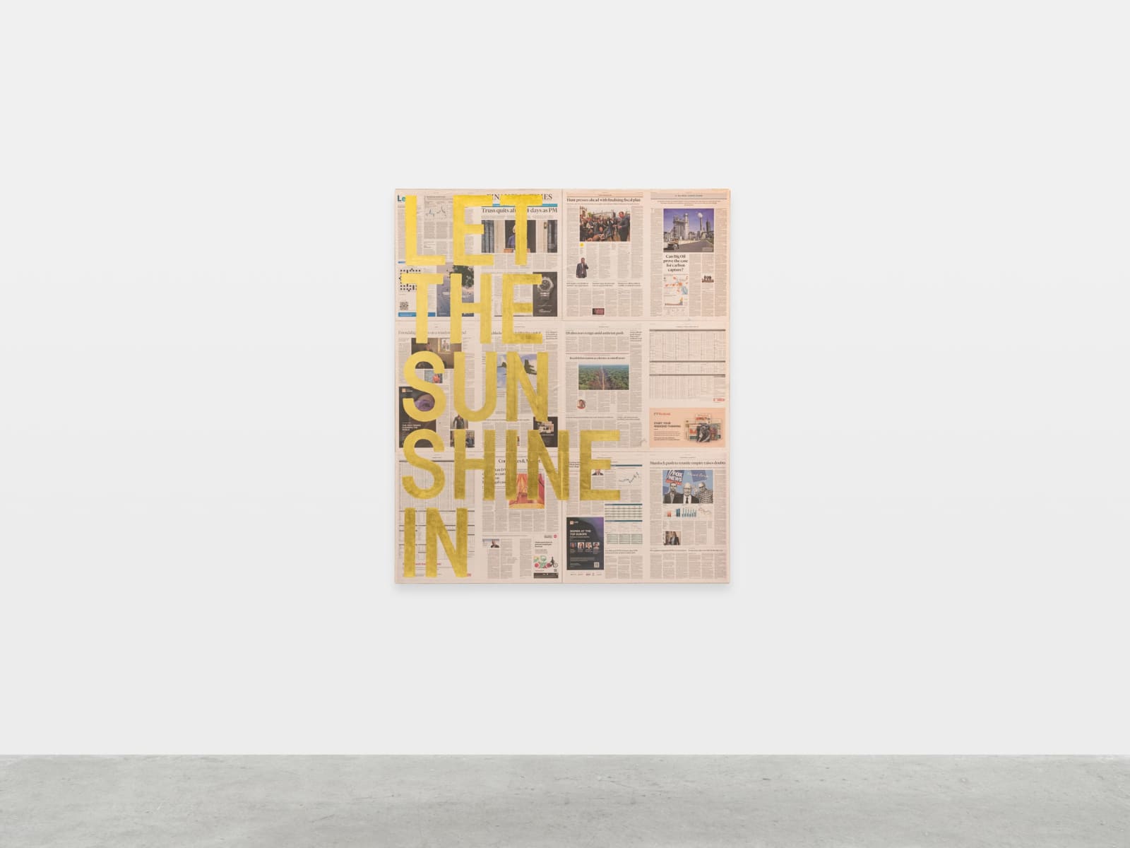 Rirkrit Tiravanija, Untitled 2022 (let the sun shine in, financial times, october 21, 2022), 2022
