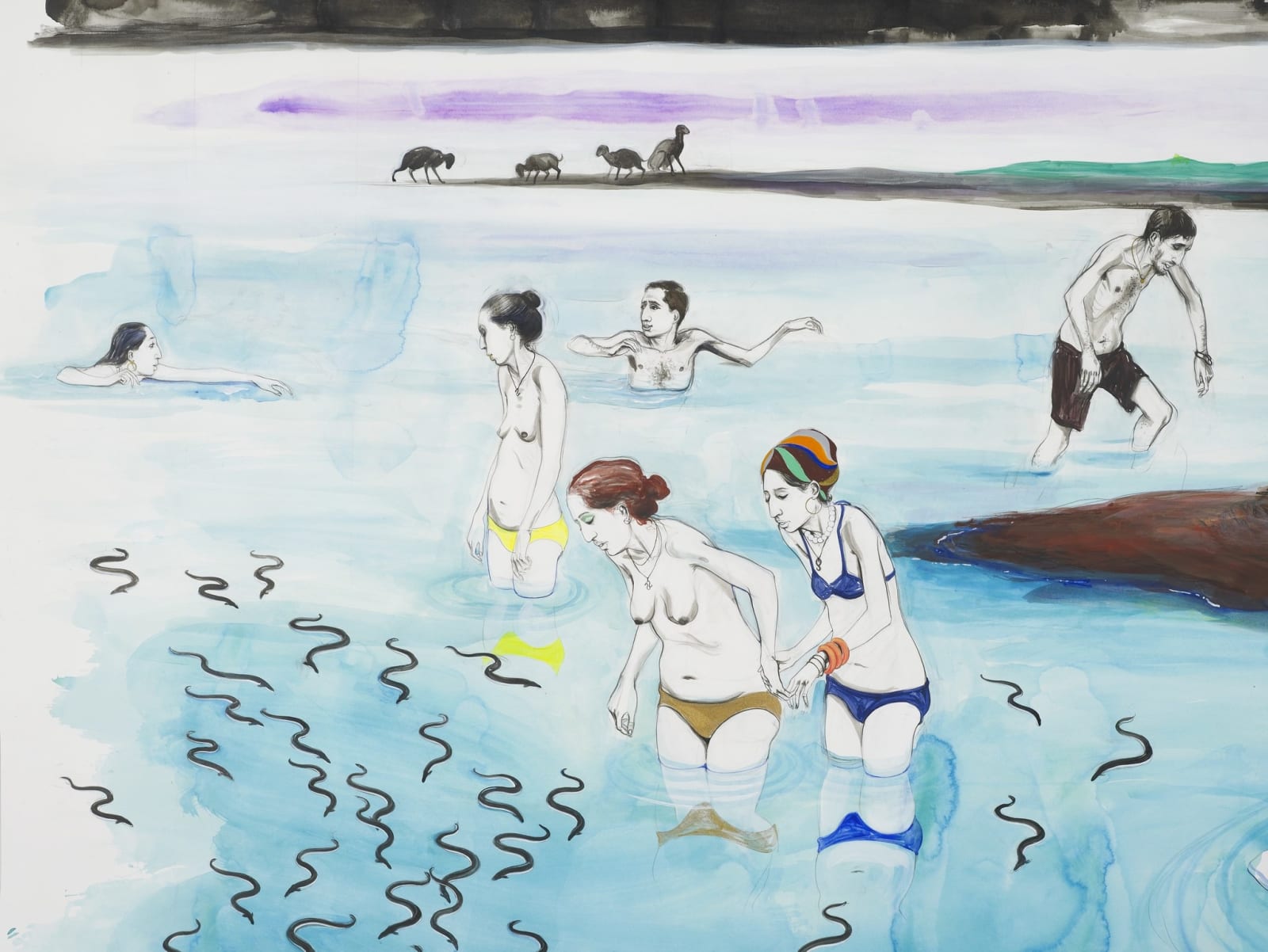Charles Avery, Untitled (Bathers in the Memory of Conchious-Ness), 2016