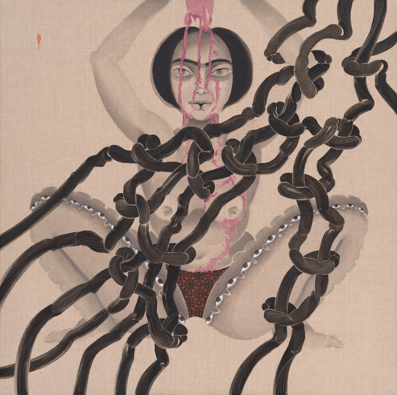 Hayv Kahraman, Torshi and eyes, 2022
