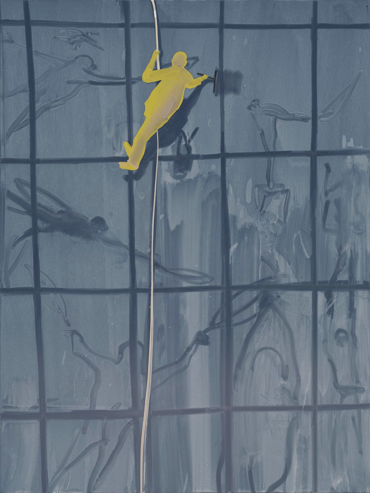 Tala Madani, Squeegee Man (Shadows), 2024