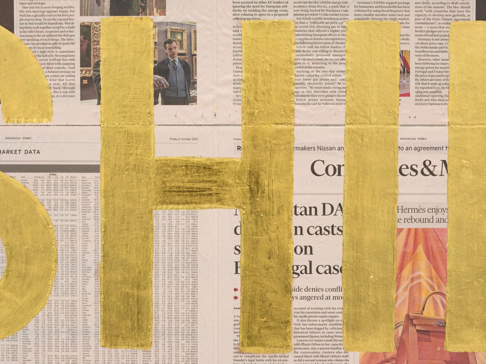 Rirkrit Tiravanija, Untitled 2022 (let the sun shine in, financial times, october 21, 2022), 2022